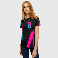 Женская футболка 3D Beastars - neon gradient: надпись, символ - фото 2
