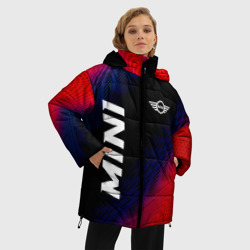 Женская зимняя куртка Oversize Mini красный карбон - фото 2