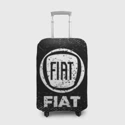 Чехол для чемодана 3D Fiat с потертостями на темном фоне