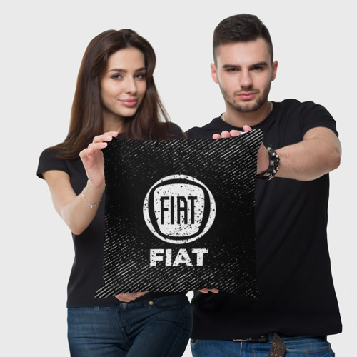 Подушка 3D Fiat с потертостями на темном фоне - фото 3