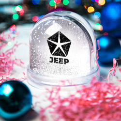 Игрушка Снежный шар Jeep с потертостями на светлом фоне - фото 2