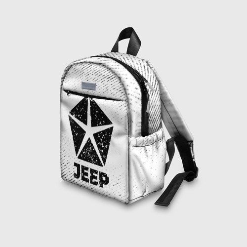 Детский рюкзак 3D с принтом Jeep с потертостями на светлом фоне, вид сбоку #3