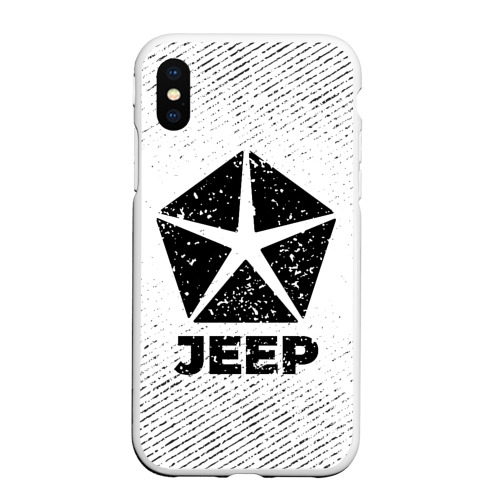 Чехол для iPhone XS Max матовый Jeep с потертостями на светлом фоне