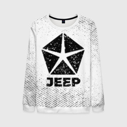 Мужской свитшот 3D Jeep с потертостями на светлом фоне