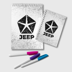 Блокнот Jeep с потертостями на светлом фоне