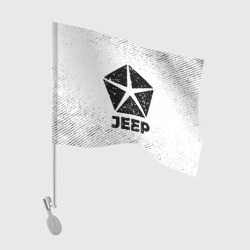 Флаг для автомобиля Jeep с потертостями на светлом фоне