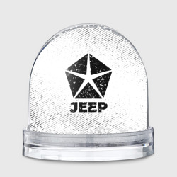Игрушка Снежный шар Jeep с потертостями на светлом фоне