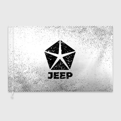 Флаг 3D Jeep с потертостями на светлом фоне - фото 3