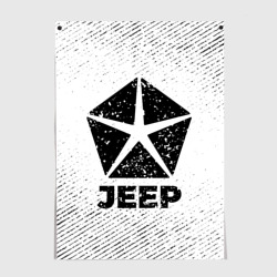 Постер Jeep с потертостями на светлом фоне