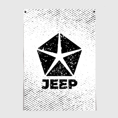 Постер Jeep с потертостями на светлом фоне