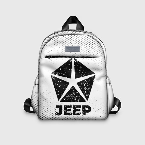 Детский рюкзак 3D с принтом Jeep с потертостями на светлом фоне, вид спереди #2