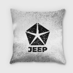 Подушка 3D Jeep с потертостями на светлом фоне