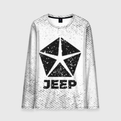 Мужской лонгслив 3D Jeep с потертостями на светлом фоне