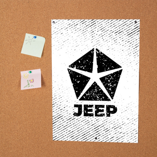 Постер Jeep с потертостями на светлом фоне - фото 2
