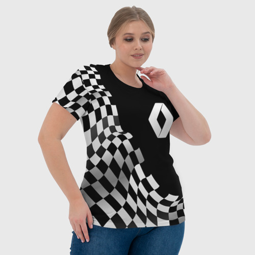 Женская футболка 3D Renault racing flag, цвет 3D печать - фото 6