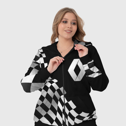 Женский костюм 3D Renault racing flag, цвет черный - фото 7