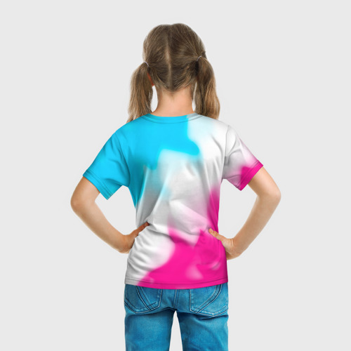 Детская футболка 3D Volvo neon gradient style, цвет 3D печать - фото 6