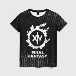 Женская футболка 3D Final Fantasy с потертостями на темном фоне