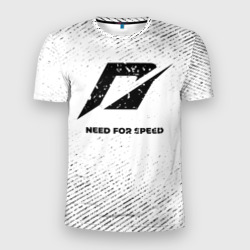Мужская футболка 3D Slim Need for Speed с потертостями на светлом фоне