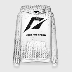 Женская толстовка 3D Need for Speed с потертостями на светлом фоне