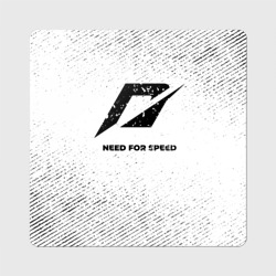 Магнит виниловый Квадрат Need for Speed с потертостями на светлом фоне