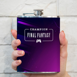 Фляга Final Fantasy gaming champion: рамка с лого и джойстиком на неоновом фоне - фото 2