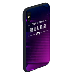 Чехол для iPhone XS Max матовый Final Fantasy gaming champion: рамка с лого и джойстиком на неоновом фоне - фото 2
