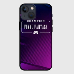 Чехол для iPhone 13 mini Final Fantasy gaming champion: рамка с лого и джойстиком на неоновом фоне