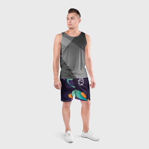 Мужские шорты спортивные Among Us graffity splash, цвет 3D печать - фото 4