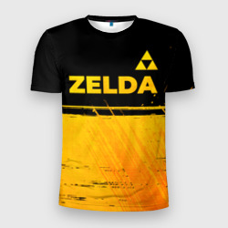 Мужская футболка 3D Slim Zelda - gold gradient: символ сверху