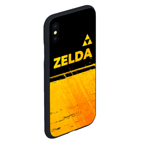 Чехол для iPhone XS Max матовый Zelda - gold gradient: символ сверху - фото 3