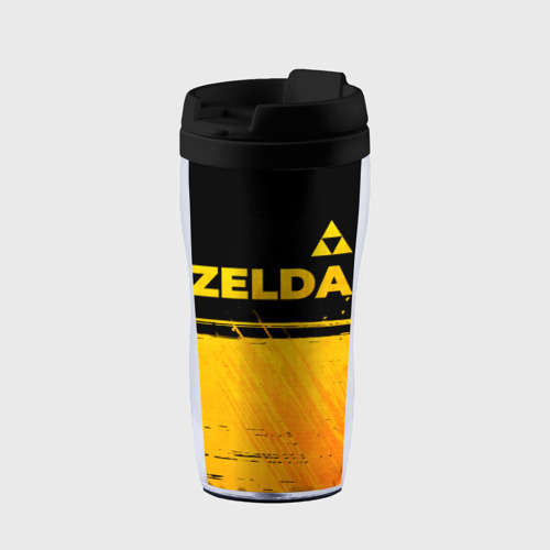 Термокружка-непроливайка Zelda - gold gradient: символ сверху