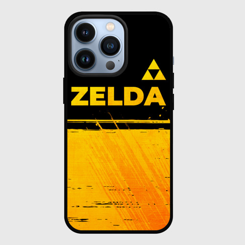 Чехол для iPhone 13 Pro Zelda - gold gradient: символ сверху