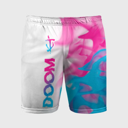 Мужские шорты спортивные Doom neon gradient style: по-вертикали