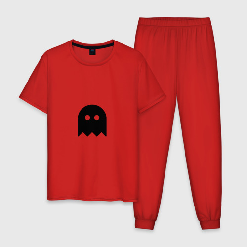 Мужская пижама хлопок Маленькое черное привидение, цвет красный