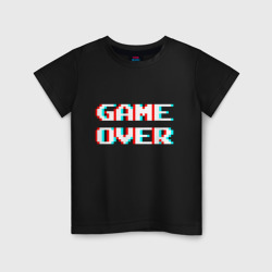 Детская футболка хлопок Пиксельный глитч game over