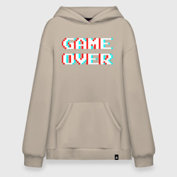 Худи SuperOversize хлопок Пиксельный глитч game over