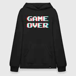 Худи SuperOversize хлопок Пиксельный глитч game over