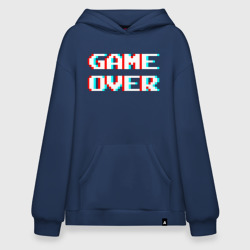 Худи SuperOversize хлопок Пиксельный глитч game over