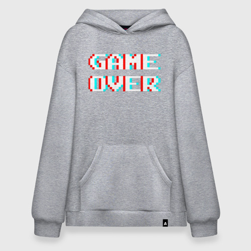 Худи SuperOversize хлопок Пиксельный глитч game over, цвет меланж