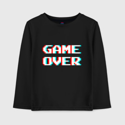 Детский лонгслив хлопок Пиксельный глитч game over