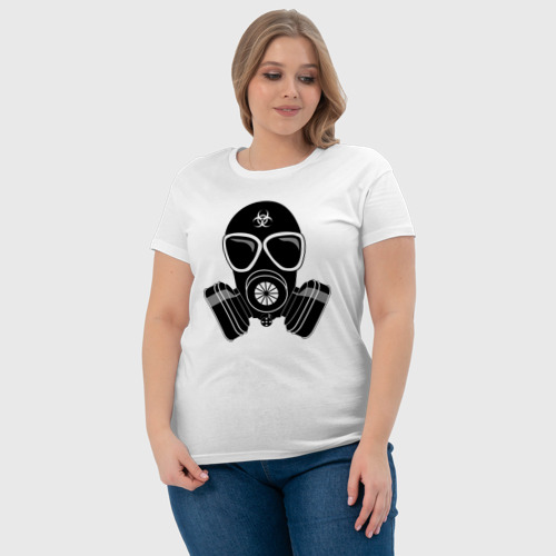 Женская футболка хлопок с принтом Противокислотный шлем, фото #4