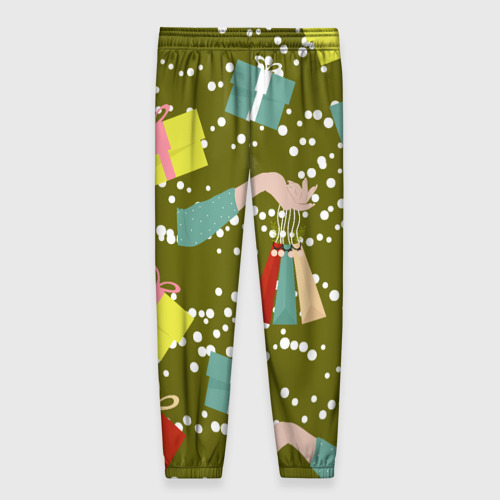Женские брюки 3D с принтом Подарки и сувениры, вид сзади #1
