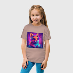 Детская футболка хлопок Киберпанк-белка с глазными имплантами - фото 2