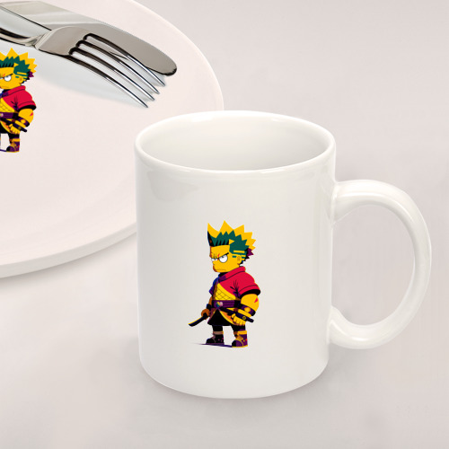 Набор: тарелка + кружка Bart Simpson samurai - neural network - фото 2