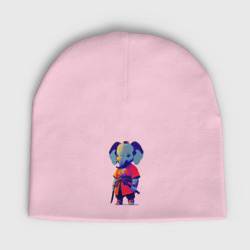 Детская шапка демисезонная Слонёнок самурай - нейросеть
