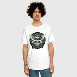 Мужская футболка хлопок Oversize Пограничные войска с черепом - фото 2