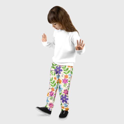 Детские брюки 3D Цветочное царство, цвет 3D печать - фото 3