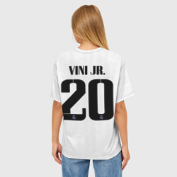 Женская футболка oversize 3D Винисиус Жуниор Реал Мадрид форма 22-23 домашняя - фото 2