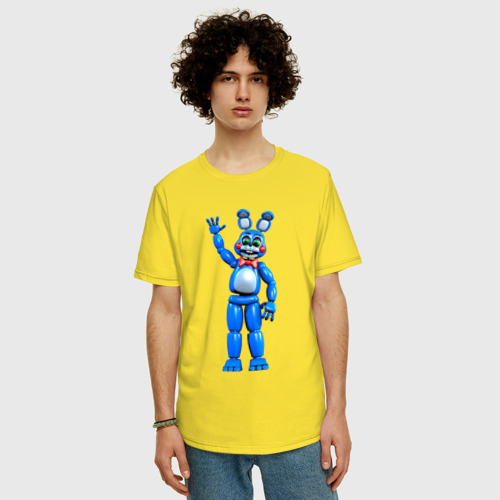 Мужская футболка хлопок Oversize с принтом Той Бонни приветствует, фото на моделе #1